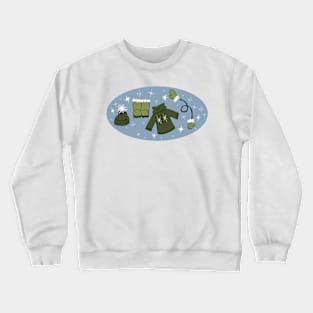 Winter weather snow lover gear cartoon illustration Crewneck Sweatshirt